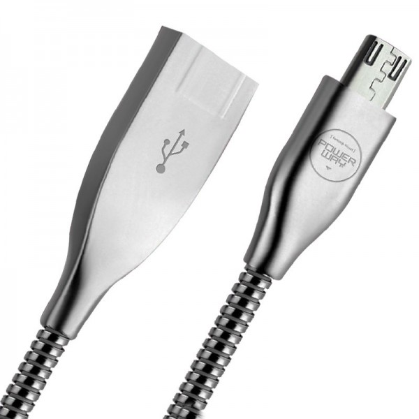 POWERWAY CX-01 SAMSUNG MICRO USB METAL ŞARJ VE DATA KABLOSU