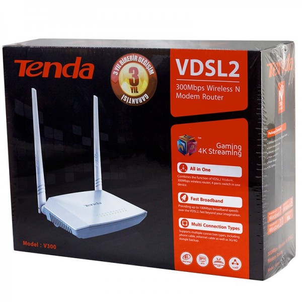 TENDA V300 4 PORT 300 MBPS VDSL MODEM TENDA V300 4 PORT 300 MBPS VDSL MODEM