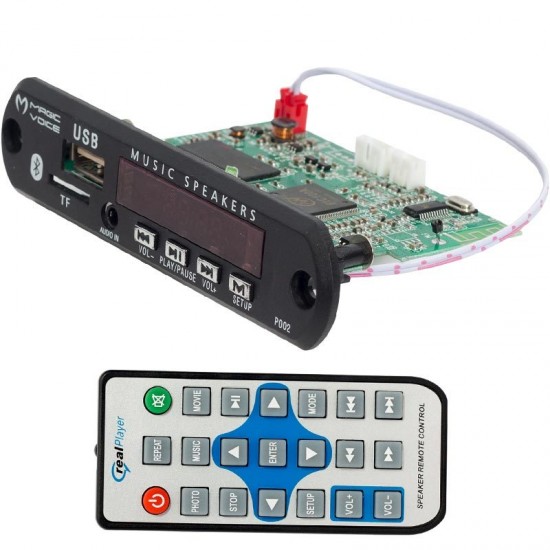 MAGICVOICE P002A MP5 USB/SD/MMC/BLUETOOTH KUMANDALI OTO TEYP ÇEVİRİCİ DİJİTAL VİDEO PLAYER BOARD (12V-500MA)