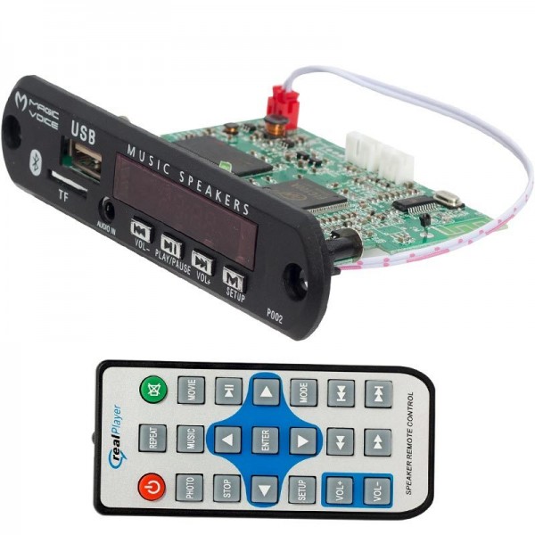 MAGICVOICE P002A MP5 USB/SD/MMC/BLUETOOTH KUMANDALI OTO TEYP ÇEVİRİCİ DİJİTAL VİDEO PLAYER BOARD (12V-500MA)