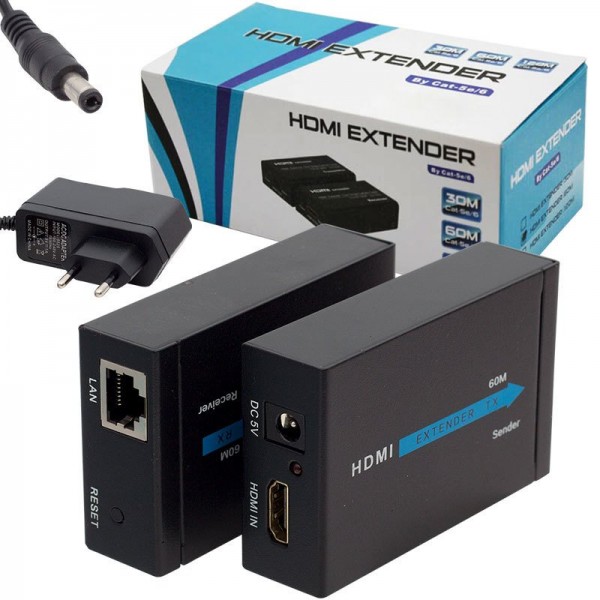 POWERMASTER PM-18232 HDMI TO CAT5/CAT6 60 METRE UZATICI EXTENDER POWERMASTER PM-18232 HDMI TO CAT5/CAT6 60 METRE UZATICI EXTENDER