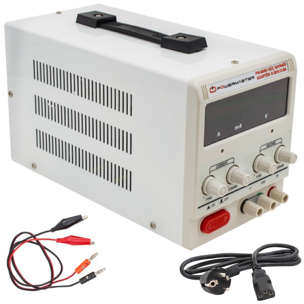 POWERMASTER PM-1840 0-30 VOLT/0-5 AMPER ARASI DC GÜÇ KAYNAĞI ADAPTÖR POWERMASTER PM-1840 0-30 VOLT/0-5 AMPER ARASI DC GÜÇ KAYNAĞI ADAPTÖR