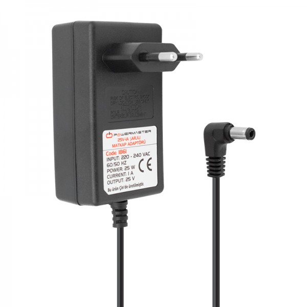 POWERMASTER PM-1861 25 VOLT - 1 AMPER - 25 WATT 5.5*2.5 L UÇLU ŞARJLI MATKAP ADAPTÖRÜ POWERMASTER PM-1861 25 VOLT - 1 AMPER - 25 WATT 5.5*2.5 L UÇLU ŞARJLI MATKAP ADAPTÖRÜ