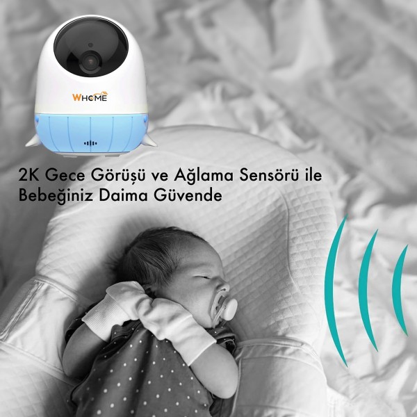 WHOME YAPAY ZEKA DESTEKLİ 2K PTZ GECE GÖRÜŞLÜ MAVİ WİFİ BEBEK GÜVENLİK KAMERASI (128 GB TF KART DESTEKLİ) WHOME YAPAY ZEKA DESTEKLİ 2K PTZ GECE GÖRÜŞLÜ MAVİ WİFİ BEBEK GÜVENLİK KAMERASI (128 GB TF KART DESTEKLİ)