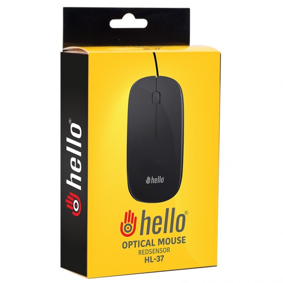 HELLO HL-37 SLIM KASA 1000 DPI KABLOLU OPTİK MOUSE