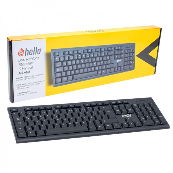HELLO HL-18742 USB KABLOLU STANDART Q KLAVYE HELLO HL-18742 USB KABLOLU STANDART Q KLAVYE