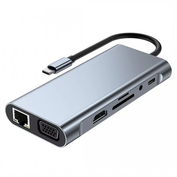 POWERMASTER PM-19259 TYPE-C TO HDMI 10IN1 ÇOK FONKSİYONLU ÇEVİRİCİ ADAPTÖR DOCK STATION POWERMASTER PM-19259 TYPE-C TO HDMI 10IN1 ÇOK FONKSİYONLU ÇEVİRİCİ ADAPTÖR DOCK STATION