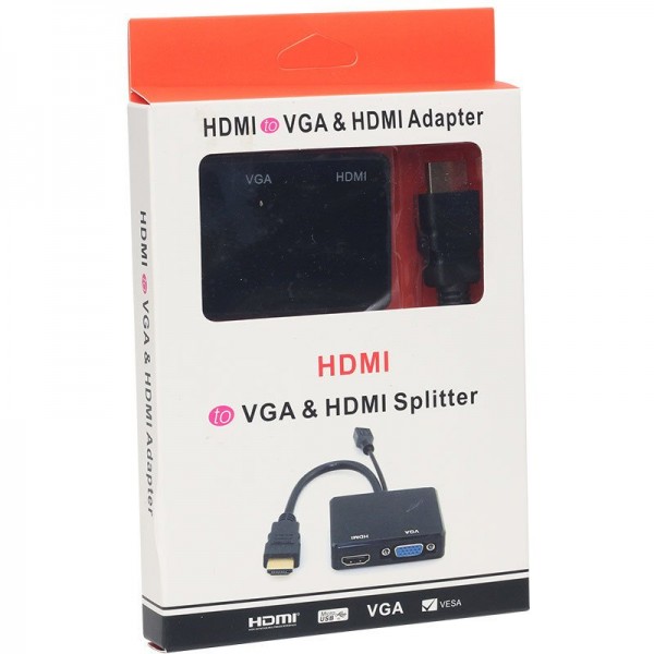 POWERMASTER PM-19260 HDMI TO VGA + HDMI SPLITTER ÇEVİRİCİ ADAPTÖR POWERMASTER PM-19260 HDMI TO VGA + HDMI SPLITTER ÇEVİRİCİ ADAPTÖR