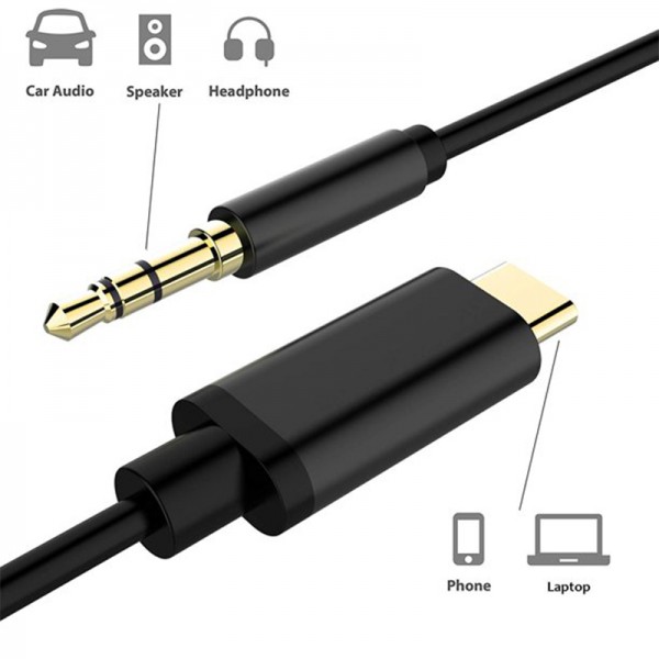 POWERMASTER JH-030 TYPE-C TO 3.5 MM AUX AUDIO KABLO POWERMASTER JH-030 TYPE-C TO 3.5 MM AUX AUDIO KABLO