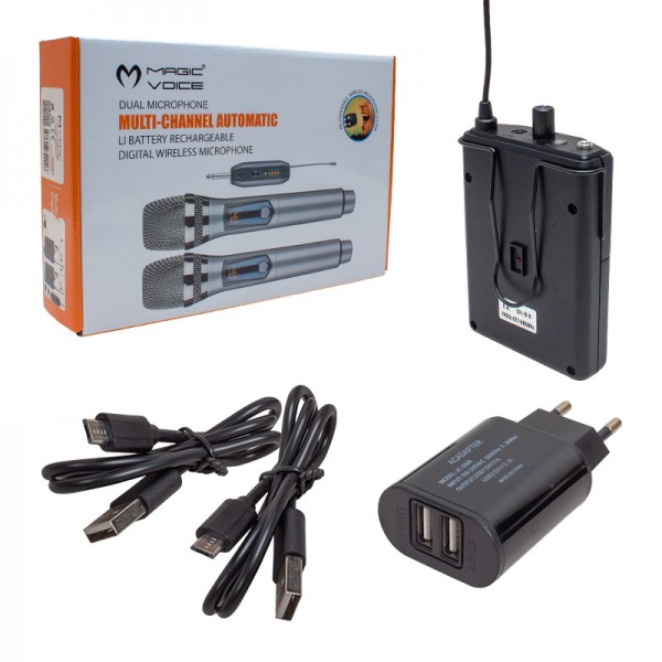 MAGICVOICE MV-19597 UHF KABLOSUZ YAKA MİKROFON ÜÇLÜ SET MAGICVOICE MV-19597 UHF KABLOSUZ YAKA MİKROFON ÜÇLÜ SET