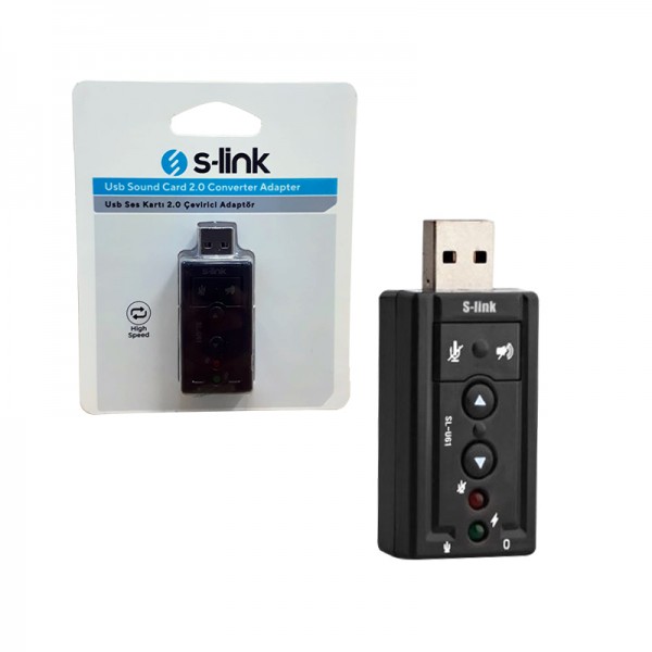 S-LINK SL-U61 USB SES KARTI 2.0 ÇEVİRİCİ ADAPTÖR S-LINK SL-U61 USB SES KARTI 2.0 ÇEVİRİCİ ADAPTÖR