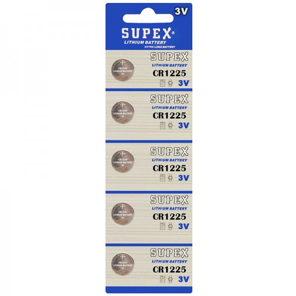 SUPEX CR1225 3 VOLT LİTYUM PİL (5Lİ PAKET FİYATI)