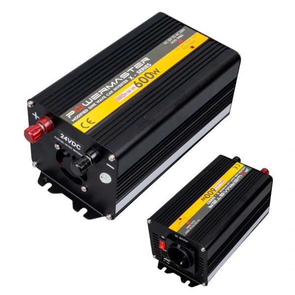POWERMASTER PWR600-24 TEK DİJİTAL EKRAN 24 VOLT - 600 WATT MODIFIED SINUS WAVE INVERTER