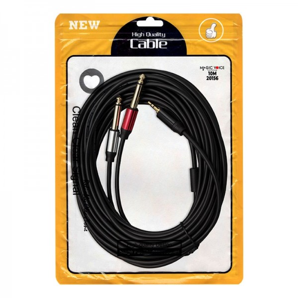 MAGİCVOİCE LD360 3.5 MM STEREO ERKEK + 2X6.3 MM MONO ERKEK 10 METRE KABLO MAGİCVOİCE LD360 3.5 MM STEREO ERKEK + 2X6.3 MM MONO ERKEK 10 METRE KABLO