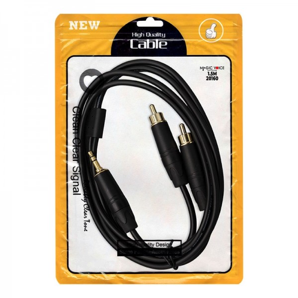 MAGİCVOİCE LD387A 2XRCA ERKEK + 3.5 MM STEREO ERKEK 1.5 METRE KABLO MAGİCVOİCE LD387A 2XRCA ERKEK + 3.5 MM STEREO ERKEK 1.5 METRE KABLO