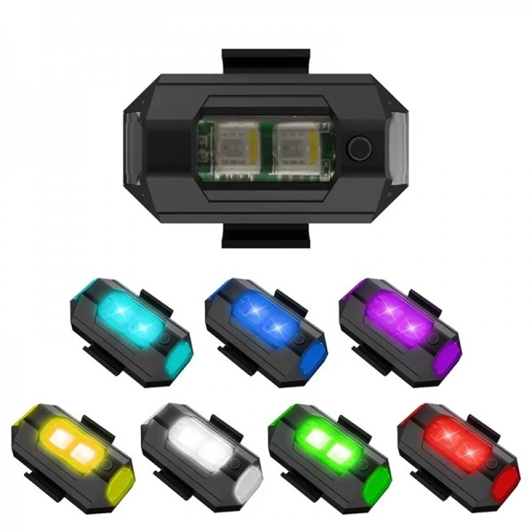 POWERMASTER PM-20269 UNIVERSAL LEDLİ ŞARJLI 7 RENKLİ MOTOSİKLET ARABA UYARI LAMBASI