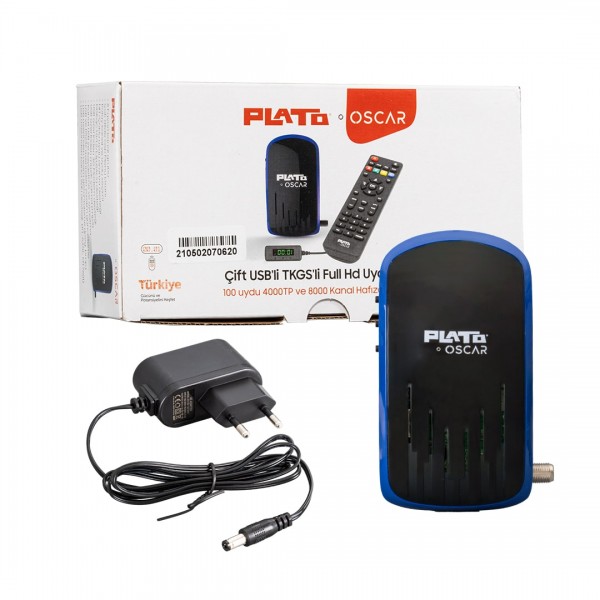 PLATO OSCAR ÇİFT USBLİ TKGSLİ DISPLAY GÖZLÜ+TUŞLU HD UYDU ALICISI PLATO OSCAR ÇİFT USBLİ TKGSLİ DISPLAY GÖZLÜ+TUŞLU HD UYDU ALICISI