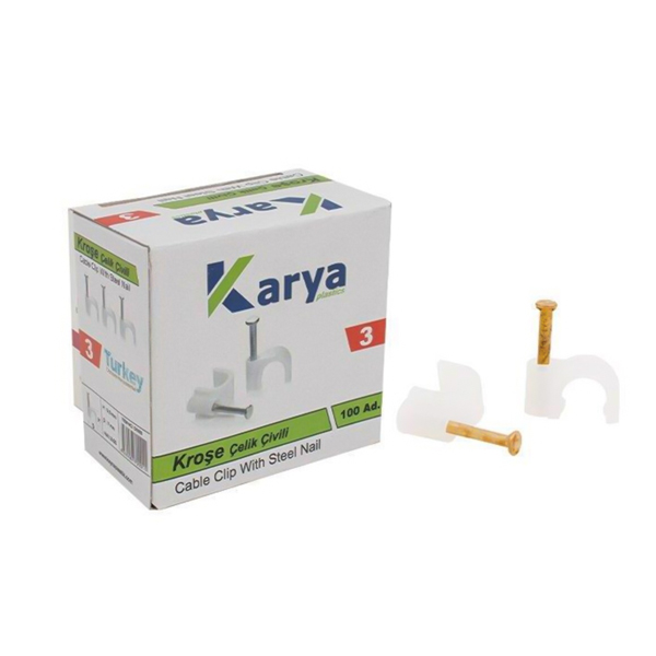 KARYA 3 NUMARA ÇELİK ÇİVİLİ 7 MM KROŞE (100LÜ POŞET)(2X1.5 - 3X1.5 TTR KABLOLAR İÇİN) KARYA 3 NUMARA ÇELİK ÇİVİLİ 7 MM KROŞE (100LÜ POŞET)(2X1.5 - 3X1.5 TTR KABLOLAR İÇİN)