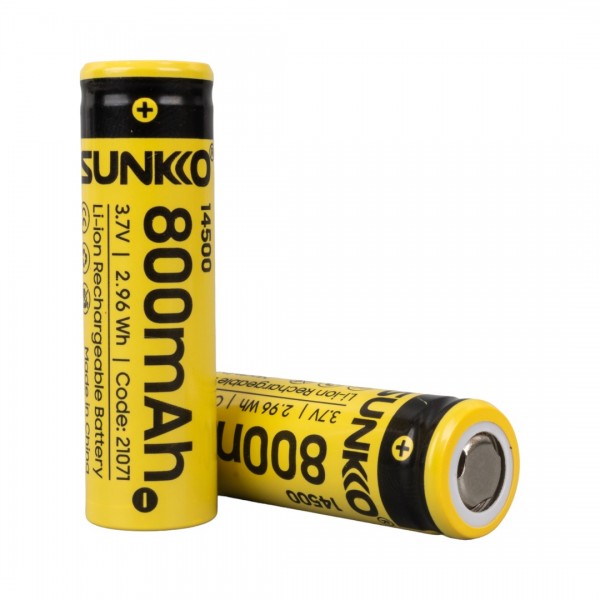 SUNKKO 3.7 VOLT 800 MAH 14500 ŞARJ EDİLEBİLİR PİL (TEKLİ) SUNKKO 3.7 VOLT 800 MAH 14500 ŞARJ EDİLEBİLİR PİL (TEKLİ)