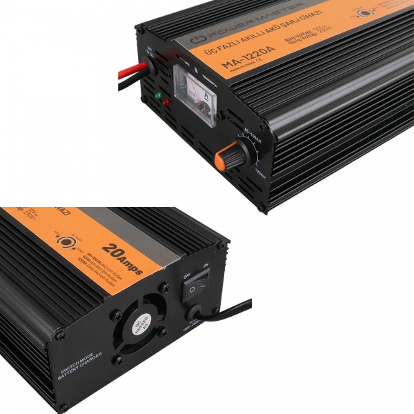 POWERMASTER MA-1220A 12 VOLT - 20 AMPER AKILLI AKÜ ŞARJ CİHAZI POWERMASTER MA-1220A 12 VOLT - 20 AMPER AKILLI AKÜ ŞARJ CİHAZI