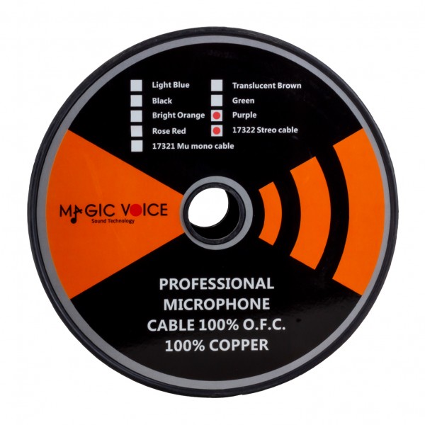 MAGICVOICE MİKROFON KABLOSU STEREO 1.KALİTE 100 METRE MOR