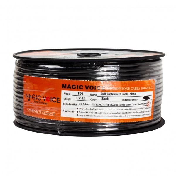 MAGICVOICE MİKROFON KABLOSU MONO 1.KALİTE 100 METRE SİYAH MAGICVOICE MİKROFON KABLOSU MONO 1.KALİTE 100 METRE SİYAH