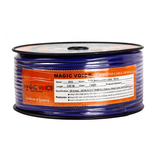MAGICVOICE MİKROFON KABLOSU MONO 1.KALİTE 100 METRE MOR MAGICVOICE MİKROFON KABLOSU MONO 1.KALİTE 100 METRE MOR