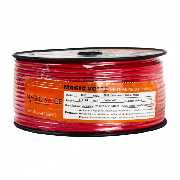 MAGICVOICE MİKROFON KABLOSU MONO 1.KALİTE 100 METRE KIRMIZI MAGICVOICE MİKROFON KABLOSU MONO 1.KALİTE 100 METRE KIRMIZI