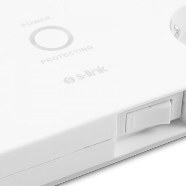 S-LINK SPG3080 8Lİ 2 METRE KABLOLU 900 JOULE 3G1.5MM2 BEYAZ AKIM KORUMALI PRİZ
