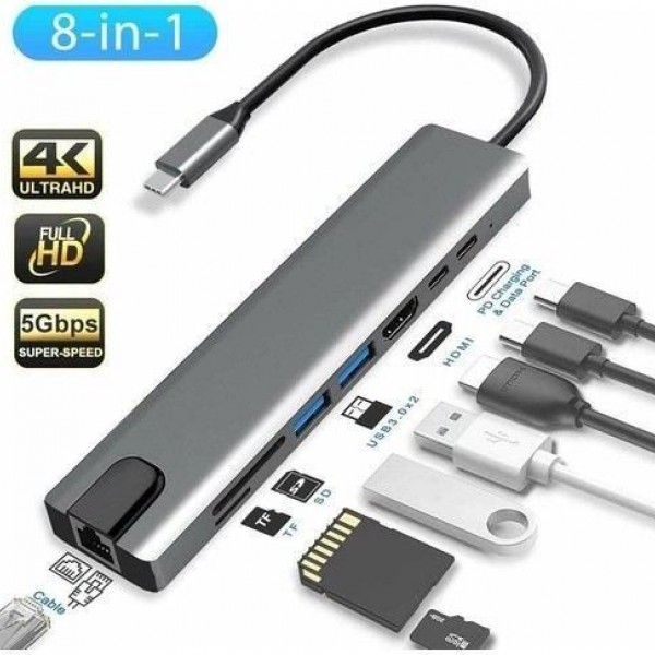 SENSEI TYPE-C 8IN1 HDMI COK FONKSIYONLU USB 3.0 DOCK STATION SENSEI TYPE-C 8IN1 HDMI COK FONKSIYONLU USB 3.0 DOCK STATION