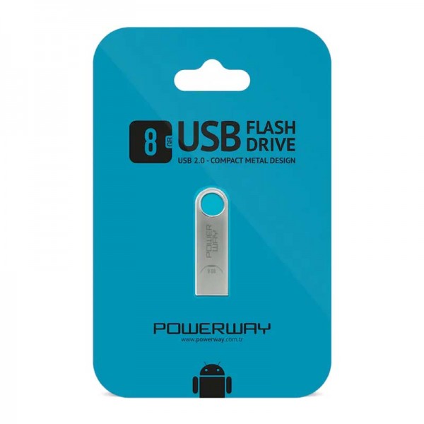 POWERWAY 8 GB METAL USB 2.0 FLASH BELLEK POWERWAY 8 GB METAL USB 2.0 FLASH BELLEK
