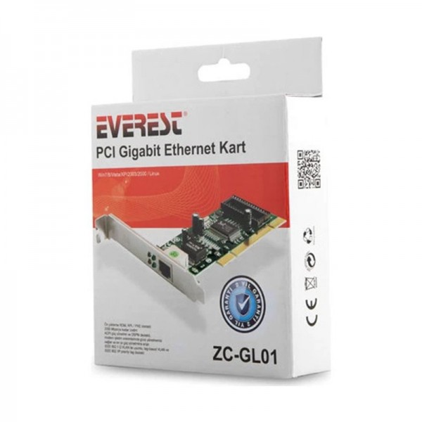EVEREST ZC-GL01 10/100/1000 MBPS PCI GIGABIT ETHERNET KARTI EVEREST ZC-GL01 10/100/1000 MBPS PCI GIGABIT ETHERNET KARTI