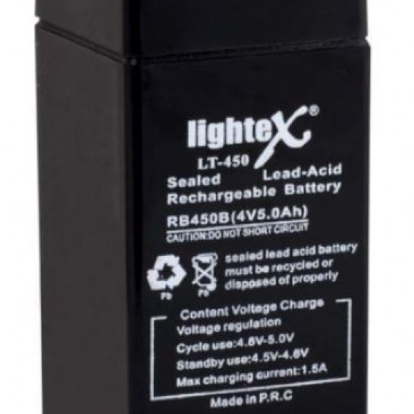 LIGHTEX LT-450 4 VOLT - 5 AMPER KURU AKÜ (IŞILDAK AKÜSÜ)