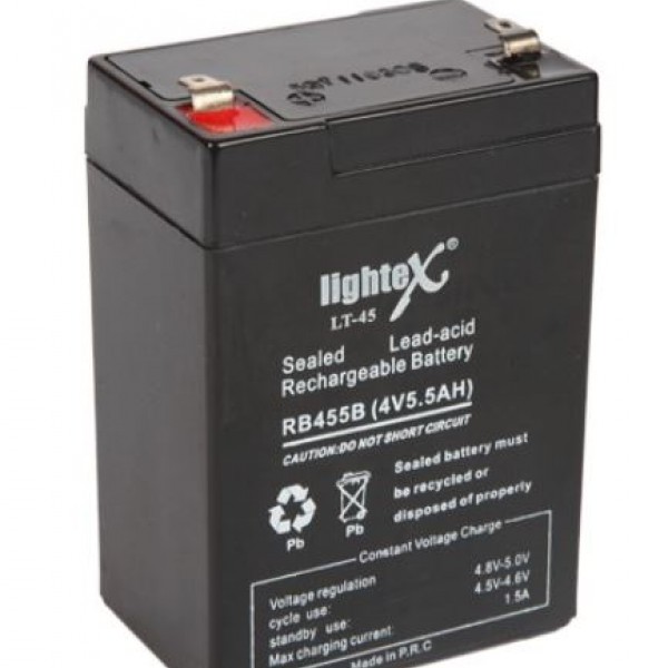 LIGHTEX LT-45N 4 VOLT - 5 AMPER KURU AKÜ (IŞILDAK AKÜSÜ)