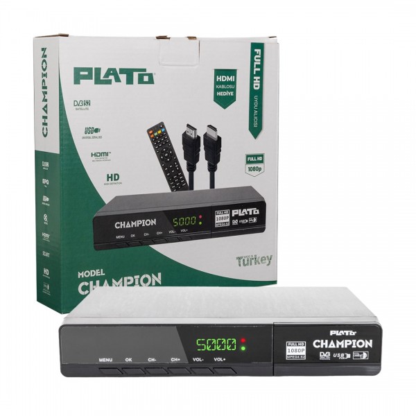PLATO CHAMPION KASALI FULL HD UYDU ALICISI (SCART+HD)(HDMI KABLO DAHİL) PLATO CHAMPION KASALI FULL HD UYDU ALICISI (SCART+HD)(HDMI KABLO DAHİL)