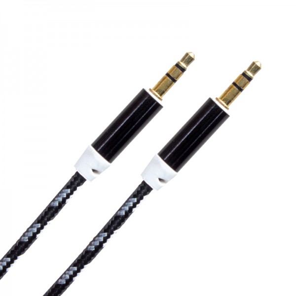 POWERMASTER 3.5 MM ERKEK/ERKEK STEREO RENKLİ ÖRGÜLÜ 1 METRE POŞETLİ AUX KABLO