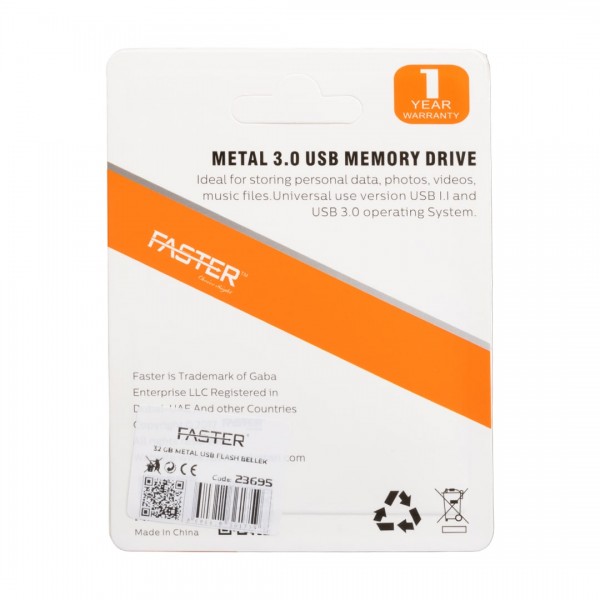 FASTER 32 GB METAL USB FLASH BELLEK FASTER 32 GB METAL USB FLASH BELLEK