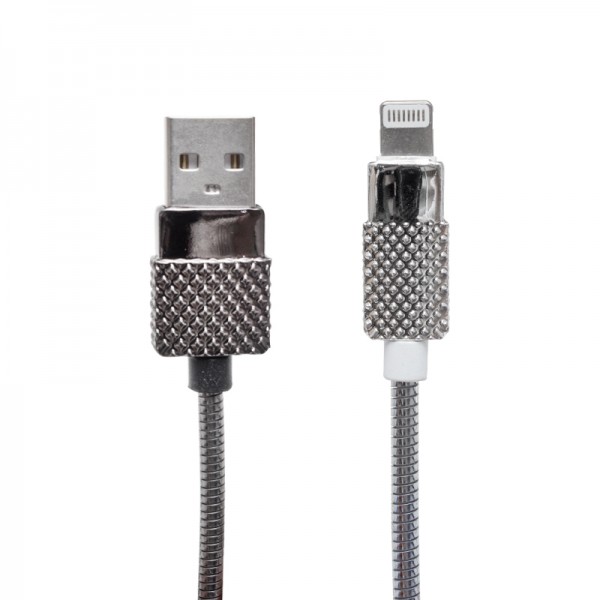 POWERMASTER METAL YAYLI IPHONE LIGHTNING 1 METRE USB DATA VE ŞARJ KABLOSU