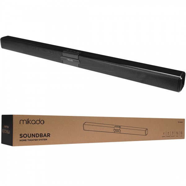 MIKADO MD-SB101 SİYAH 10WX2 12V/1.5A BT USB AUX TF KARTLI EV SİNEMA SOUNDBAR HOPARLÖR MIKADO MD-SB101 SİYAH 10WX2 12V/1.5A BT USB AUX TF KARTLI EV SİNEMA SOUNDBAR HOPARLÖR