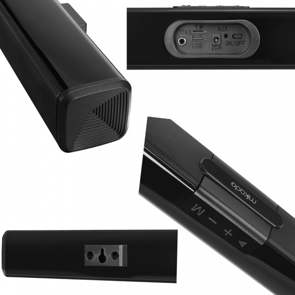 MIKADO MD-SB101 SİYAH 10WX2 12V/1.5A BT USB AUX TF KARTLI EV SİNEMA SOUNDBAR HOPARLÖR MIKADO MD-SB101 SİYAH 10WX2 12V/1.5A BT USB AUX TF KARTLI EV SİNEMA SOUNDBAR HOPARLÖR