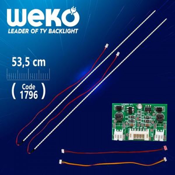 24'' Universal Monitör E-Led (2835) 535mm 12v Çift Led+Sürücü+Kablo Takım