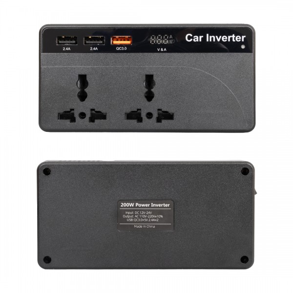 POWERMASTER CZ01/12V-24V 12-24 VOLT 200 WATT 3 USB GİRİŞLİ ARAÇ POWER INVERTER POWERMASTER CZ01/12V-24V 12-24 VOLT 200 WATT 3 USB GİRİŞLİ ARAÇ POWER INVERTER