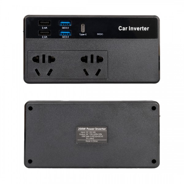 POWERMASTER CZ02/12V-24V 12-24 VOLT 200 WATT 4 USB + TYPE-C GİRİŞLİ ARAÇ POWER INVERTER POWERMASTER CZ02/12V-24V 12-24 VOLT 200 WATT 4 USB + TYPE-C GİRİŞLİ ARAÇ POWER INVERTER