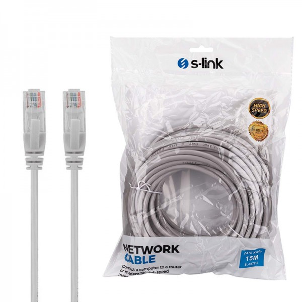 S-LINK SL-CAT615 15 METRE 24AWG CAT6 KABLO S-LINK SL-CAT615 15 METRE 24AWG CAT6 KABLO