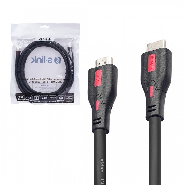 S-LİNK SL-HDM4K13 19+1 HDMI TO HDMI 3M V2.0 4K (3840*2160) 60HZ KABLO S-LİNK SL-HDM4K13 19+1 HDMI TO HDMI 3M V2.0 4K (3840*2160) 60HZ KABLO
