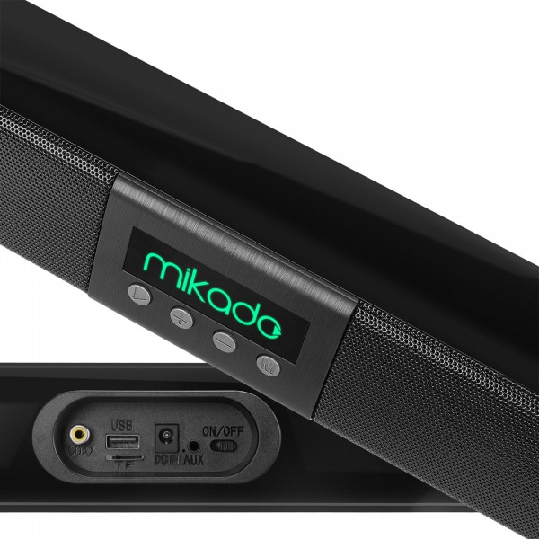 MIKADO MD-SB102 SİYAH 2X10W 12V/1.5A BT+USB+AUX+TF KARTLI EV SİNEMA SOUNDBAR HOPARLÖR MIKADO MD-SB102 SİYAH 2X10W 12V/1.5A BT+USB+AUX+TF KARTLI EV SİNEMA SOUNDBAR HOPARLÖR