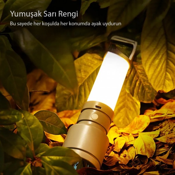 POWERMASTER CH-23051 TAŞINABİLİR KAMP FENERİ BEYAZ - SARI TYPE-C ŞARJ GİRİŞLİ 60X235MM POWERMASTER CH-23051 TAŞINABİLİR KAMP FENERİ BEYAZ - SARI TYPE-C ŞARJ GİRİŞLİ 60X235MM