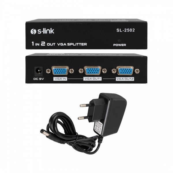 S-LINK SL-2502 2 PORT VGA SPLITTER DAĞITICI (250MHZ - 1920X1080) S-LINK SL-2502 2 PORT VGA SPLITTER DAĞITICI (250MHZ - 1920X1080)