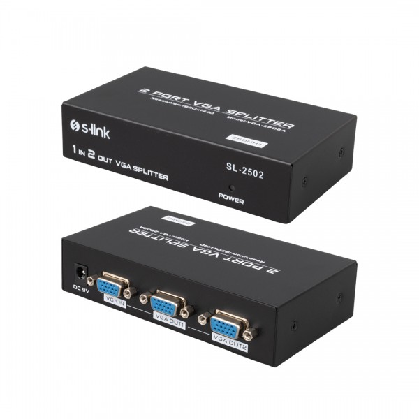 S-LINK SL-2502 2 PORT VGA SPLITTER DAĞITICI (250MHZ - 1920X1080) S-LINK SL-2502 2 PORT VGA SPLITTER DAĞITICI (250MHZ - 1920X1080)
