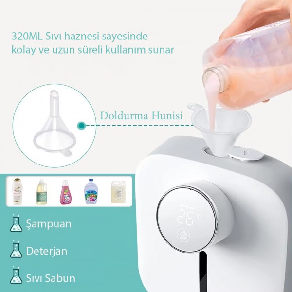 SUNUP SN-24916 SENSÖRLÜ OTOMATİK SIVI SABUNLUK OTOMATI USB İLE ŞARJ EDİLEBİLİR SUNUP SN-24916 SENSÖRLÜ OTOMATİK SIVI SABUNLUK OTOMATI USB İLE ŞARJ EDİLEBİLİR